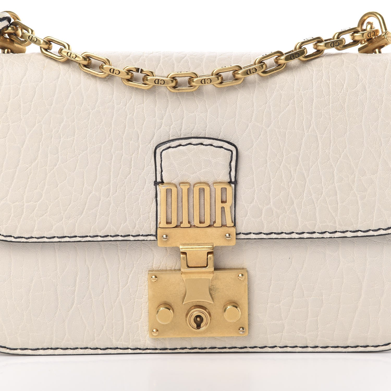 Christian Dior Canyon Grained Lambskin Small Dioraddict Flap Bag Ivory 8 of 12