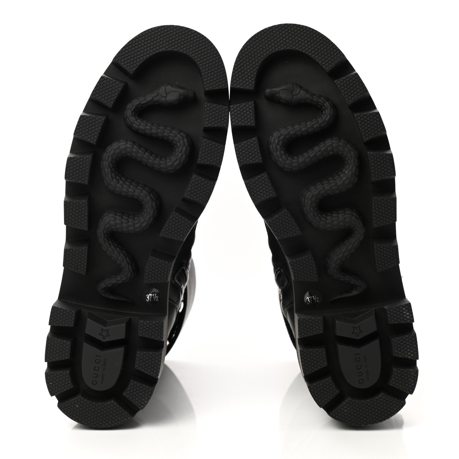 Gucci Nappa Frances GG Matelasse Platform Combat Boots 37.5 Black 5 of 9