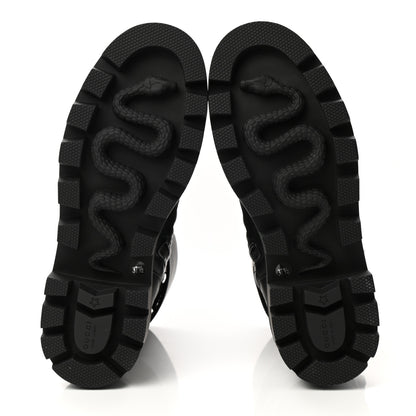 Gucci Nappa Frances GG Matelasse Platform Combat Boots 37.5 Black 5 of 9