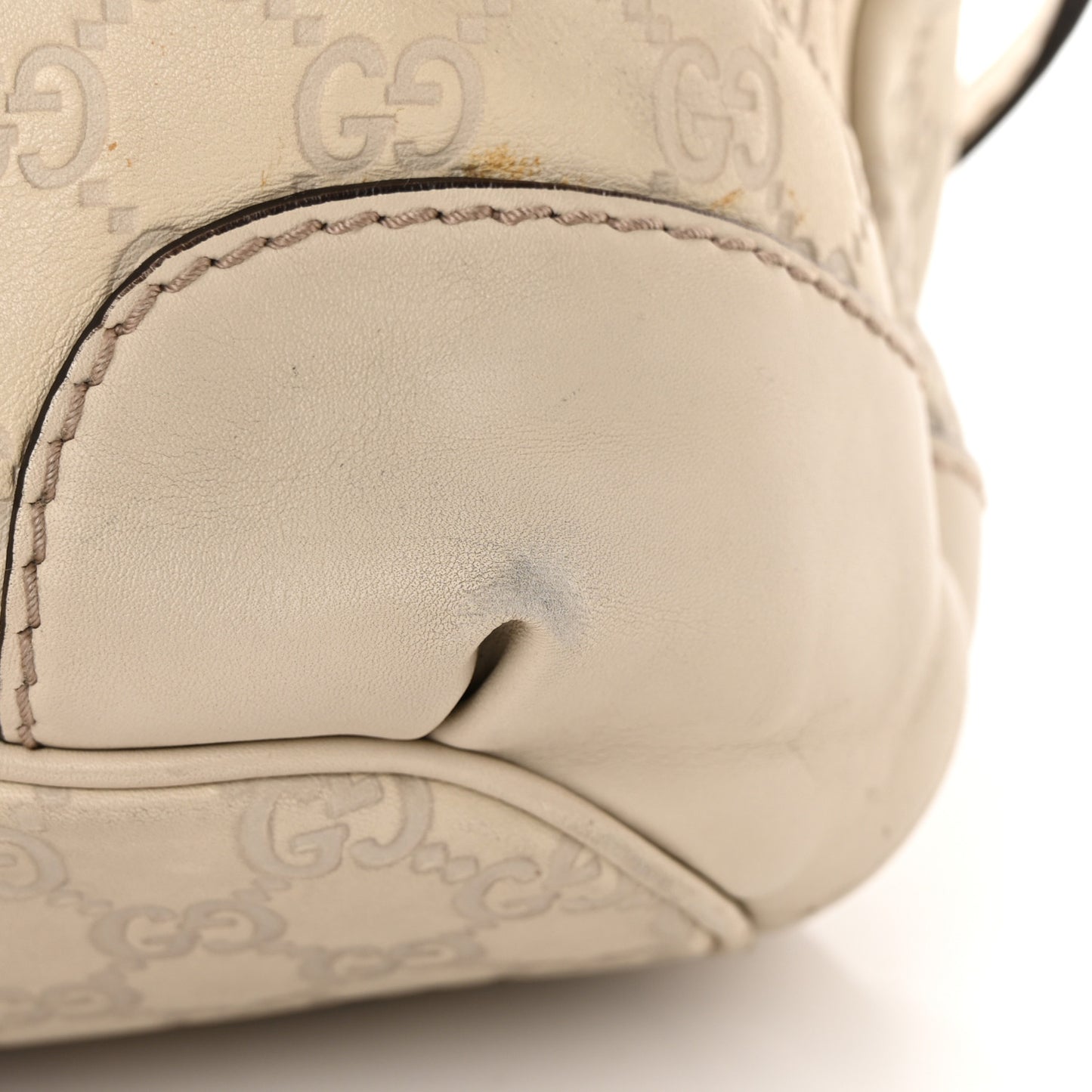 Guccissima Medium Sukey Top Handle Bag White