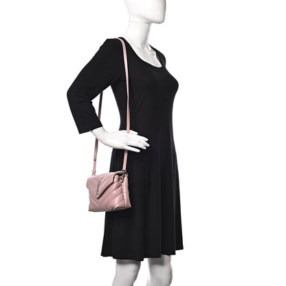 Saint Laurent Calfskin Y Quilted Monogram Toy Loulou Crossbody Bag Tender Pink 2 of 10