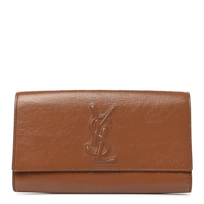 Saint Laurent Patent Calfskin Large Belle De Jour Clutch Nude 1 of 9