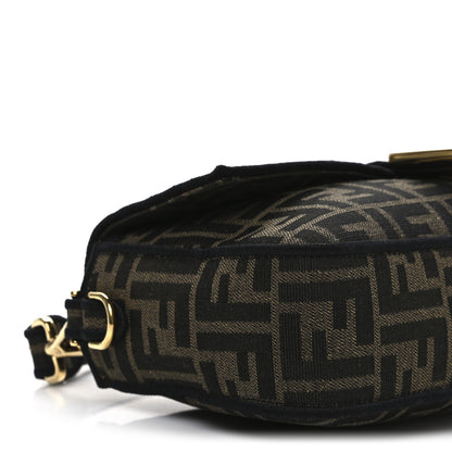 Fendi Fabric Jacquard FF 1974 Medium Baguette Tobacco Moro Black 9 of 11