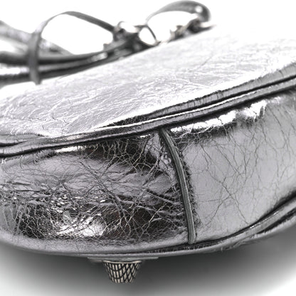 Balenciaga Metallic Agneau Arena Le Cagole Purse With Chain Mini Silver 10 of 11