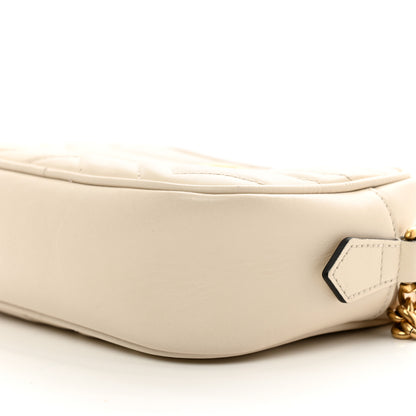 Gucci Calfskin Matelasse Mini GG Marmont Chain Shoulder Bag White 10 of 10
