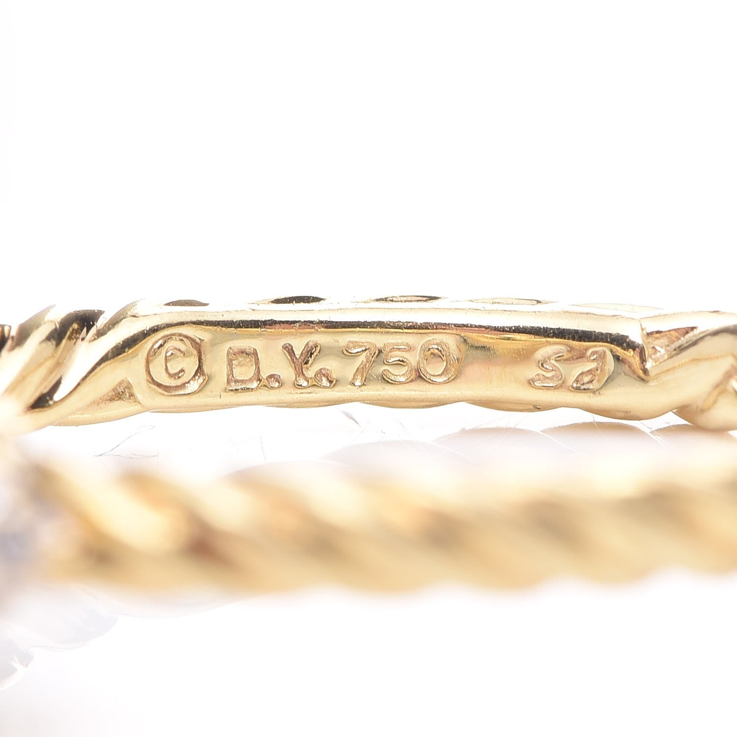 David Yurman 18K Yellow Gold Diamond 6mm Quatrefoil Ring 54 7 5 of 5