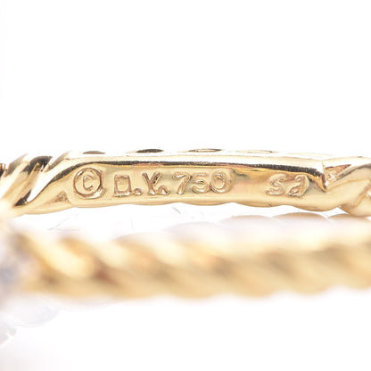 David Yurman 18K Yellow Gold Diamond 6mm Quatrefoil Ring 54 7 5 of 5