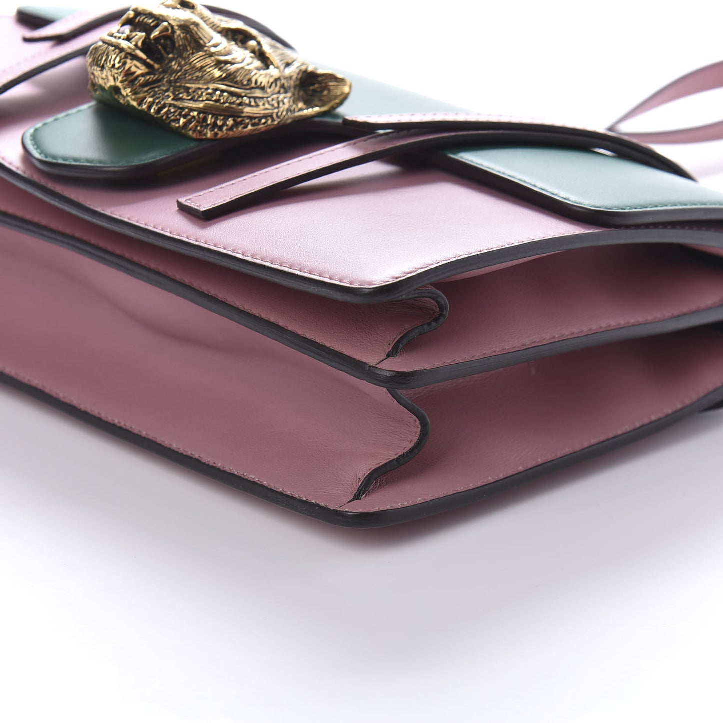 Calfskin Animalier Shoulder Bag Green Pink