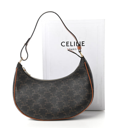 Celine Triomphe Canvas Calfskin Ava Shoulder Bag Tan 11 of 11