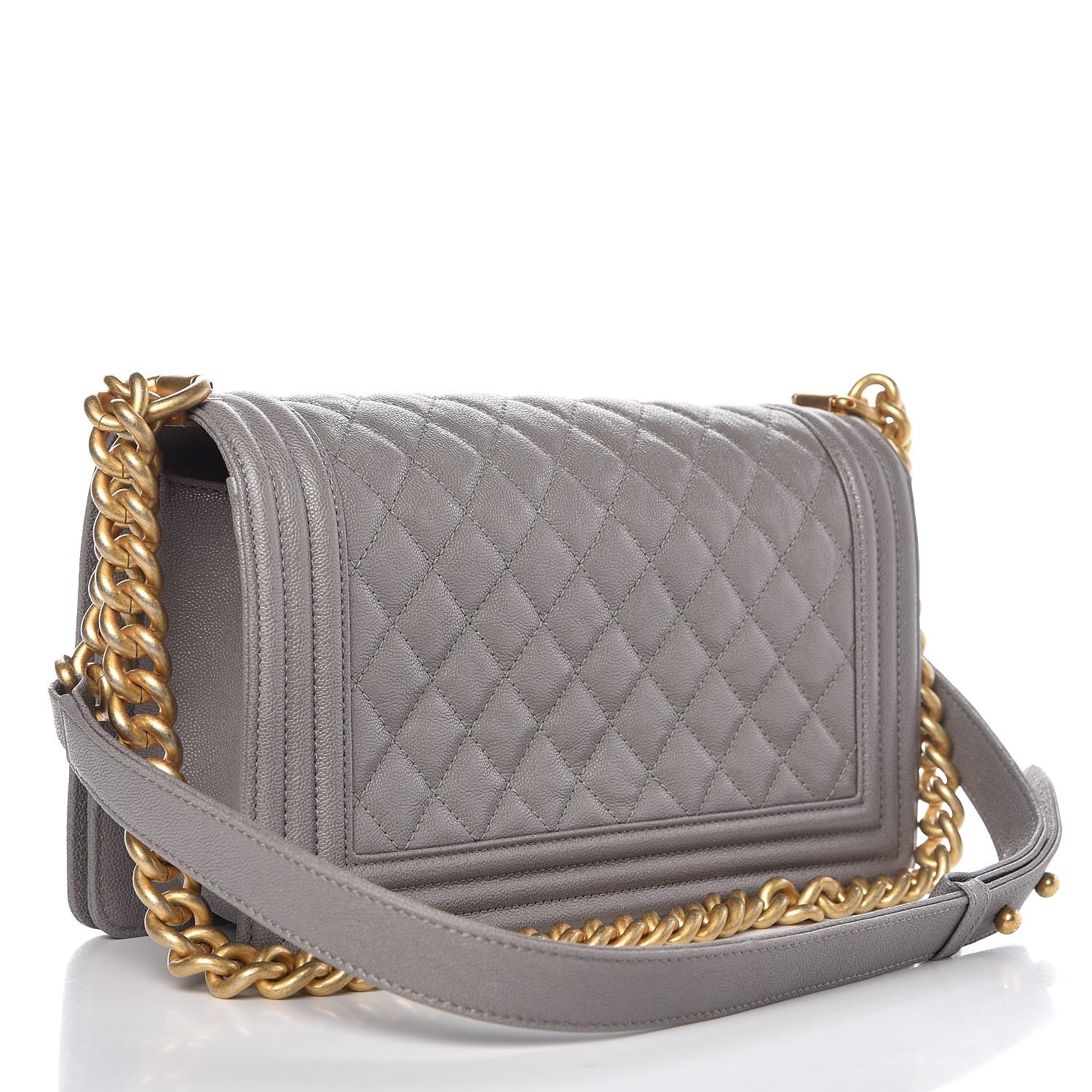 Chanel Caviar Quilted Medium Boy Flap Light Grey 3 of 8