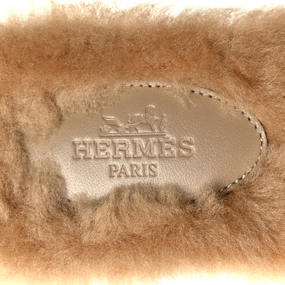 Hermes Woolskin Oran Sandals 39 Beige Argile 7 of 8