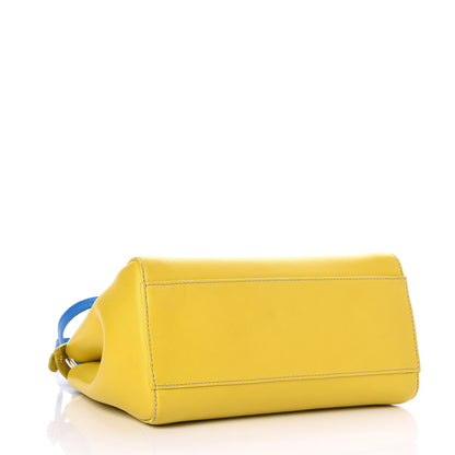 Fendi Nappa Colorblock Mini Peekaboo Iconic Satchel Lime Blue Royal Latte 4 of 9