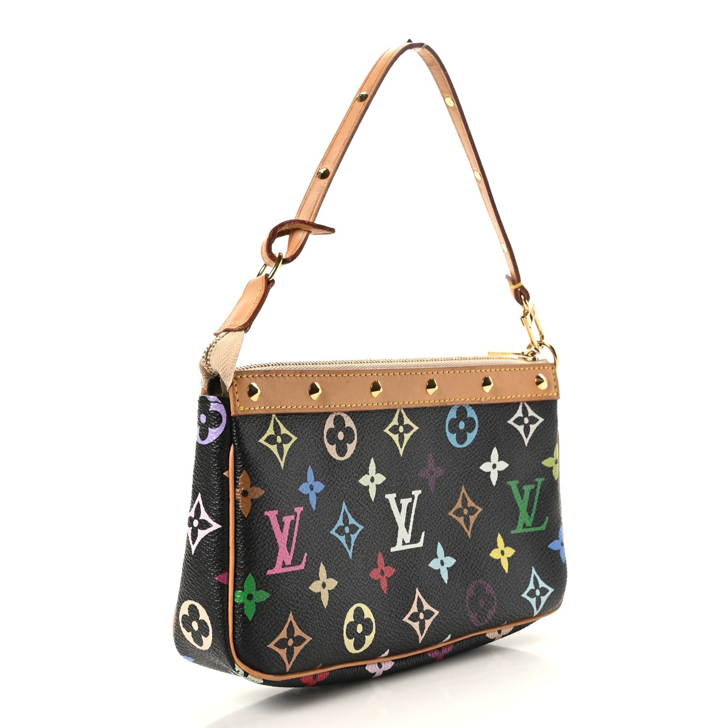 Louis Vuitton Monogram Multicolor Pochette Accessories Black 3 of 9