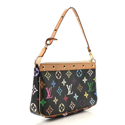 Louis Vuitton Monogram Multicolor Pochette Accessories Black 3 of 9