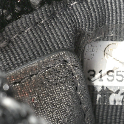 Chanel Tweed Mini Bucket Drawstring Bag Black Silver 7 of 10