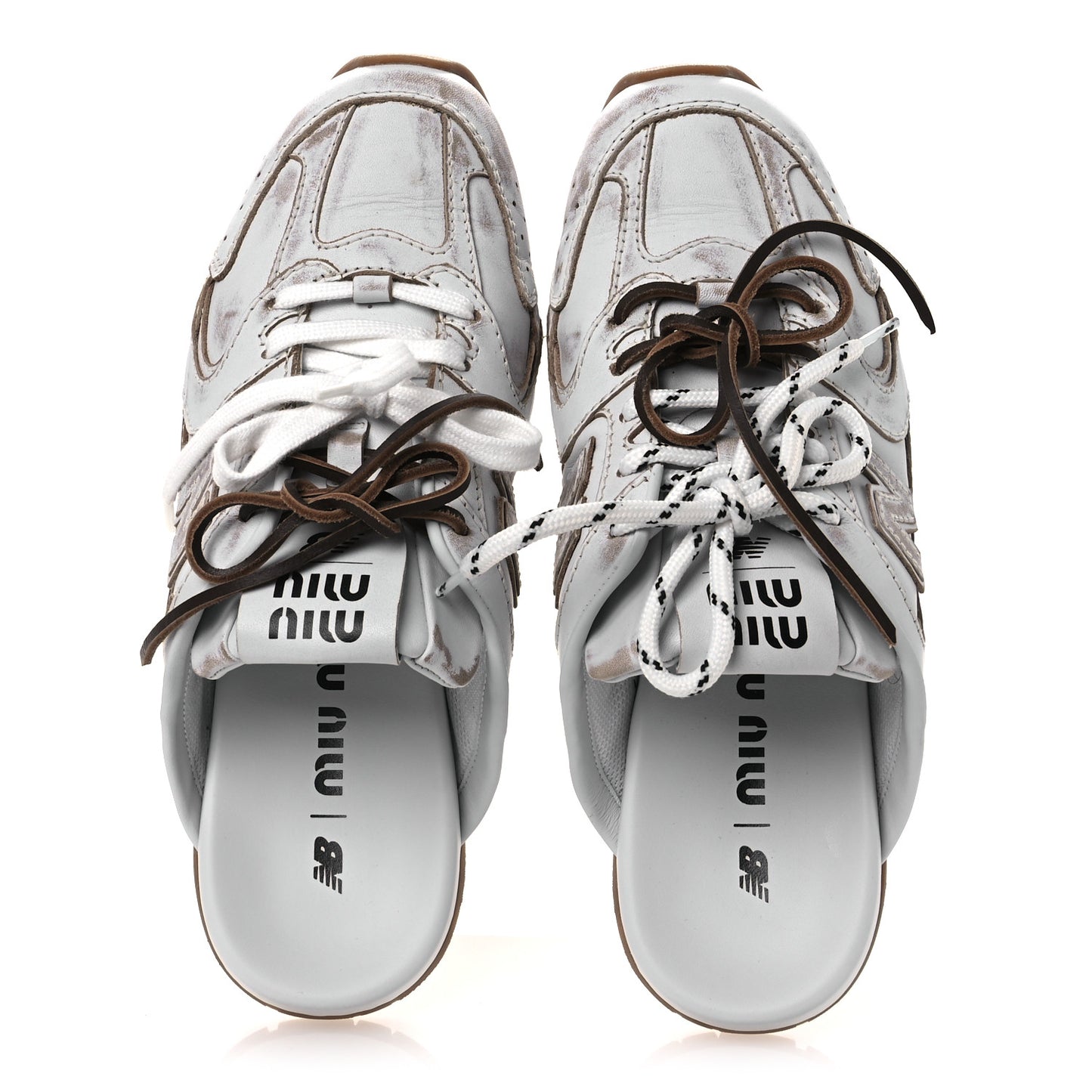 X NEW BALANCE Calfskin 530 SL Slip-On Sneaker Mules 37.5 White