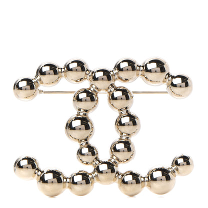Chanel Metal Beaded CC Brooch Gold 1 of 4