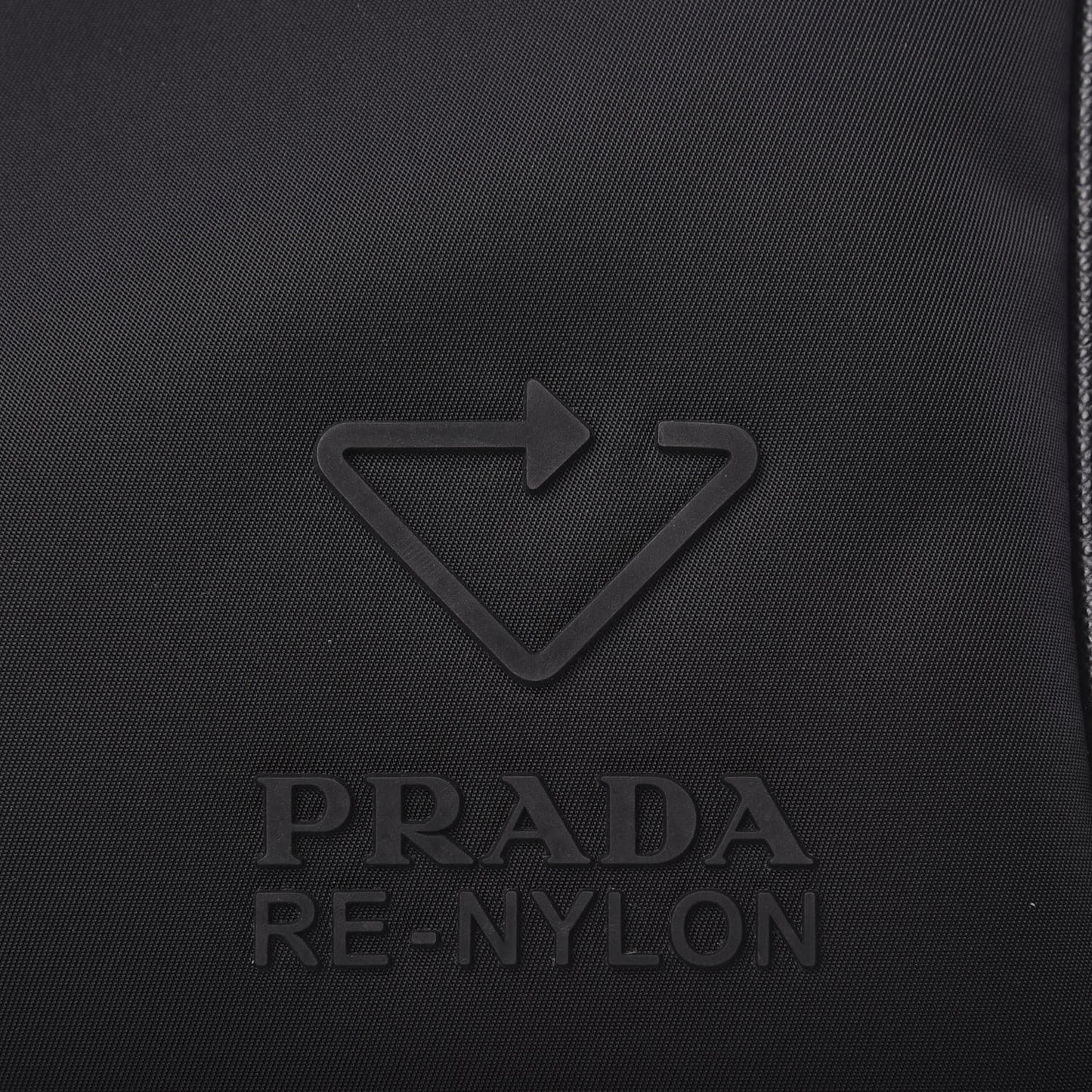 Re-Nylon Saffiano Pocket Zippered Shoulder Bag Black