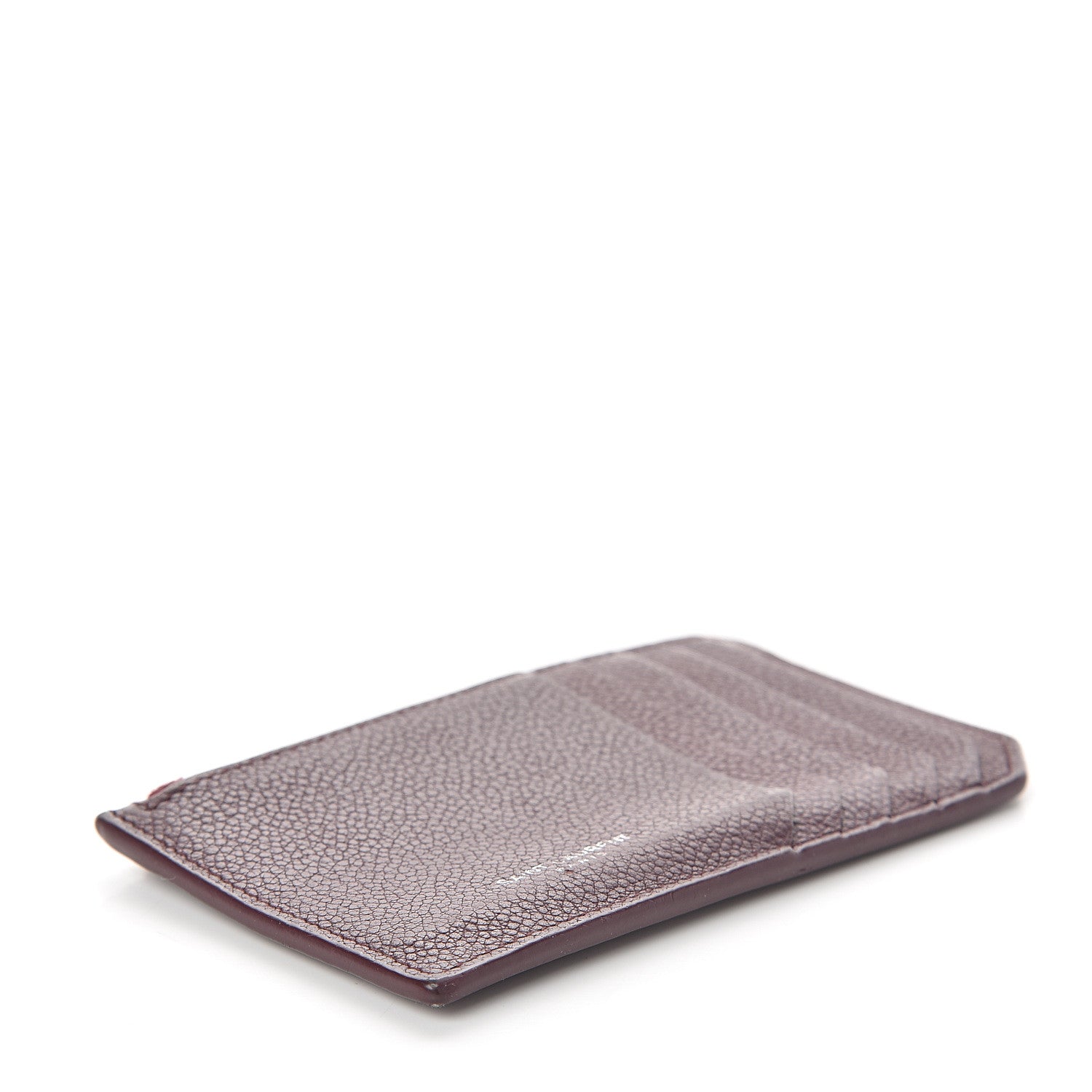 Saint Laurent Grained Calfskin 5 Fragments Zip Pouch Card Holder Bordeaux 3 of 5