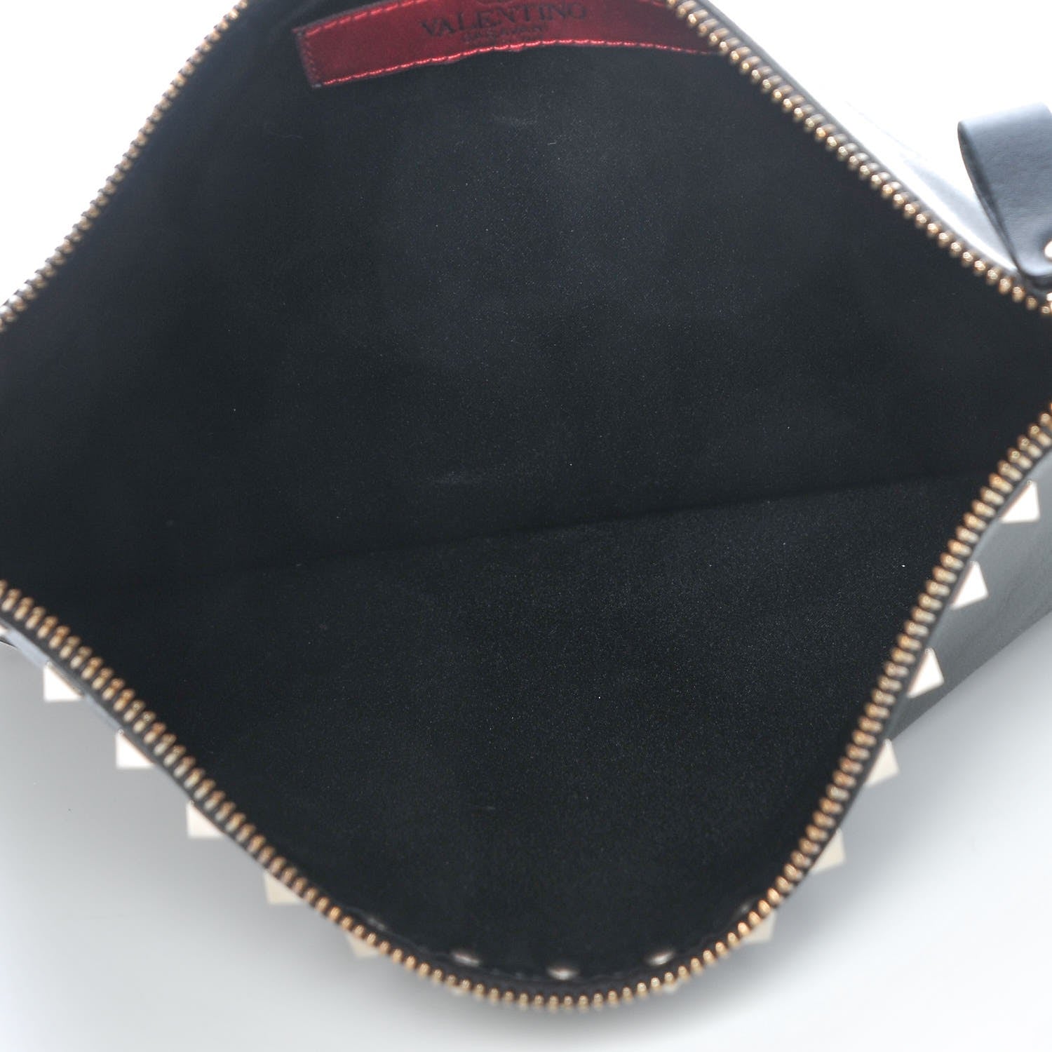 Valentino Garavani Vitello Large Rockstud Zip Pouch Black 5 of 8