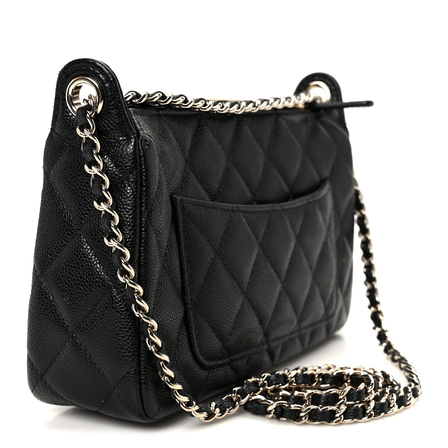 Chanel Caviar Quilted Purse With Chain Black 3 of 11