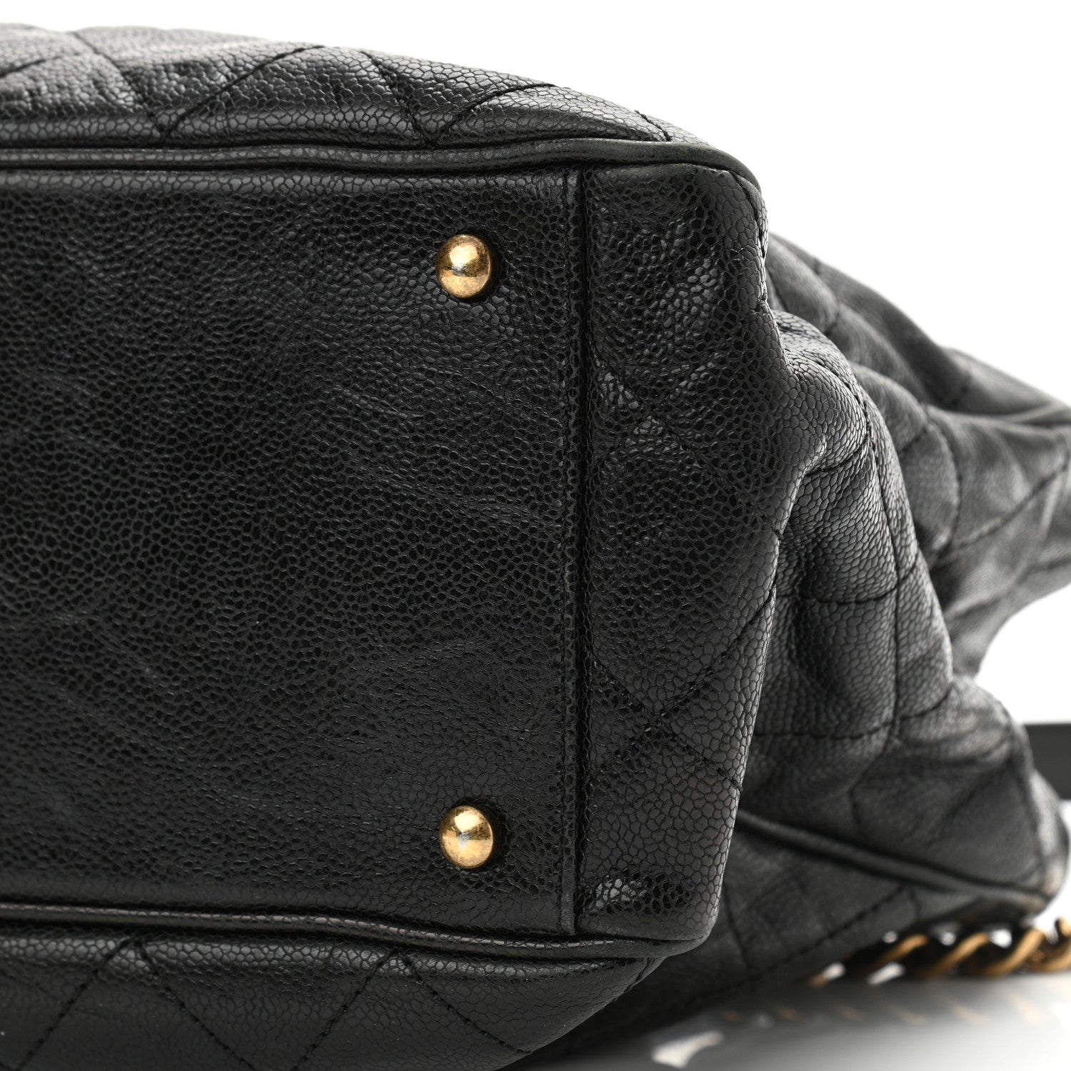Chanel Glazed Caviar Quilted Small Shiva Tote Black 10 of 11