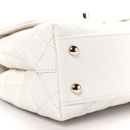 Chanel Caviar Quilted Mini Coco Handle Flap White 9 of 11