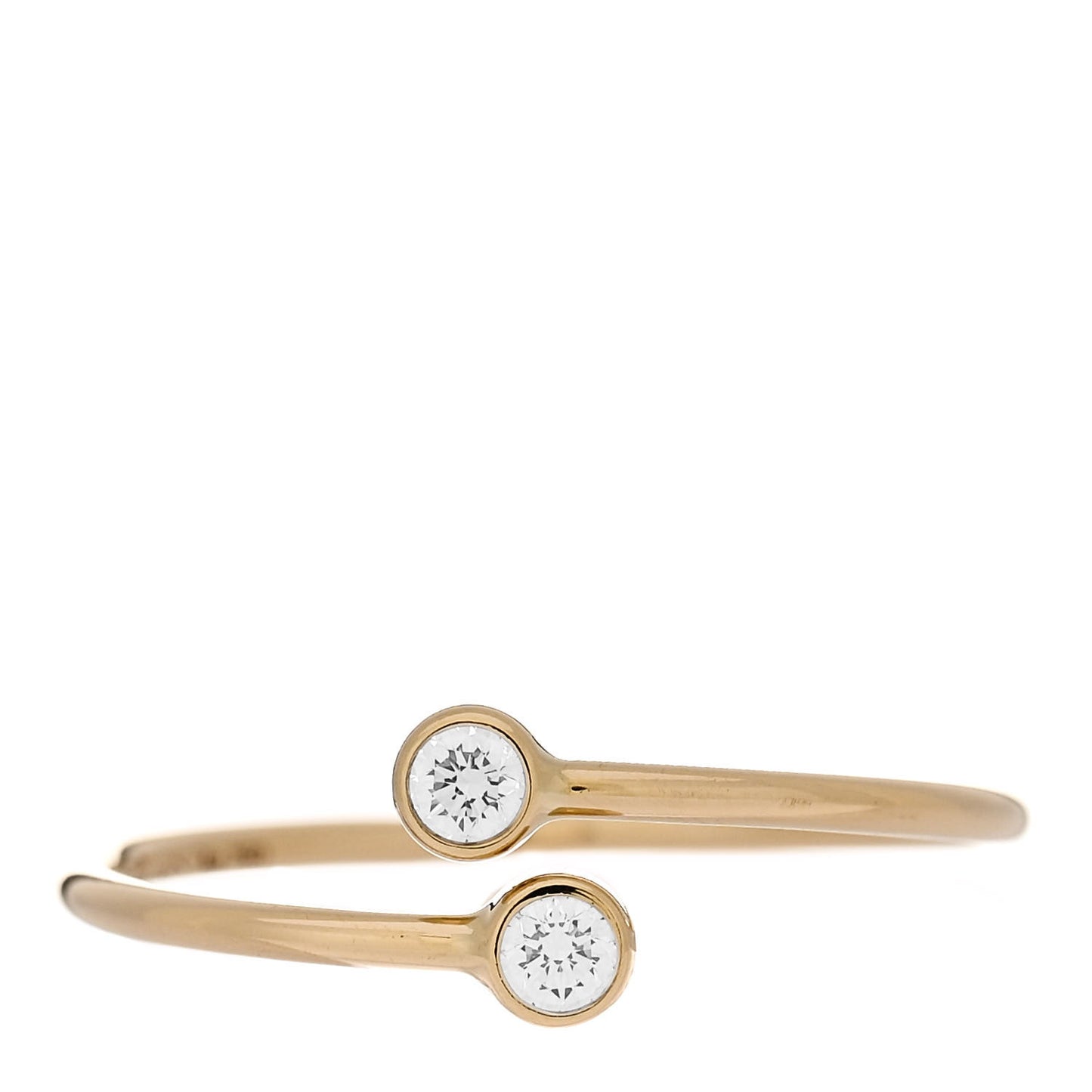 18K Yellow Gold Diamond Elsa Peretti Hoop Ring 56 7.5