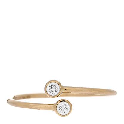 Tiffany 18K Yellow Gold Diamond Elsa Peretti Hoop Ring 56 7.5 1 of 5