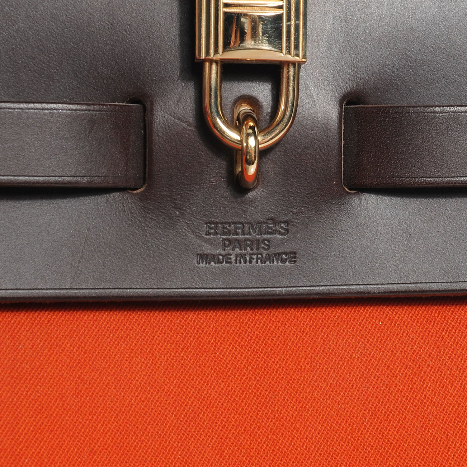 Hermes Toile Herbag PM 30 Orange and Red 9 of 10