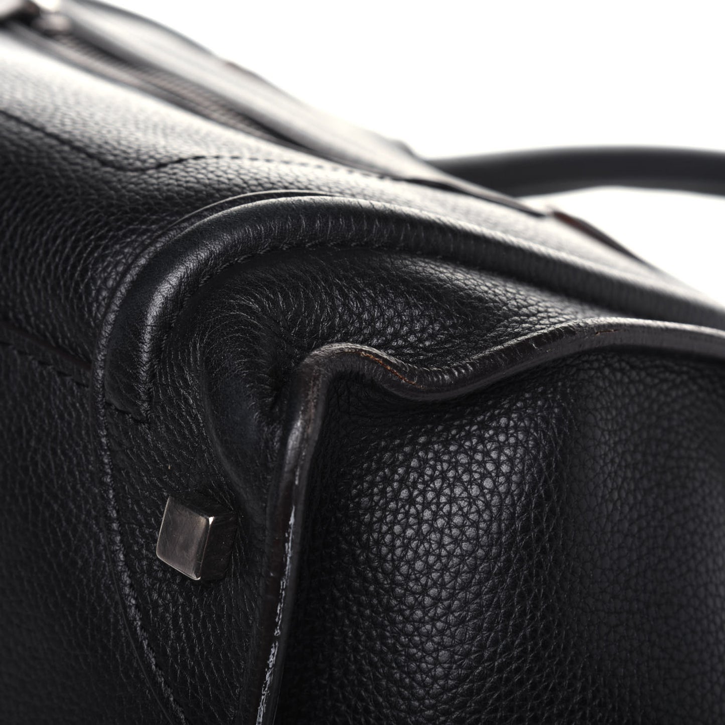 Drummed Calfskin Mini Luggage Black