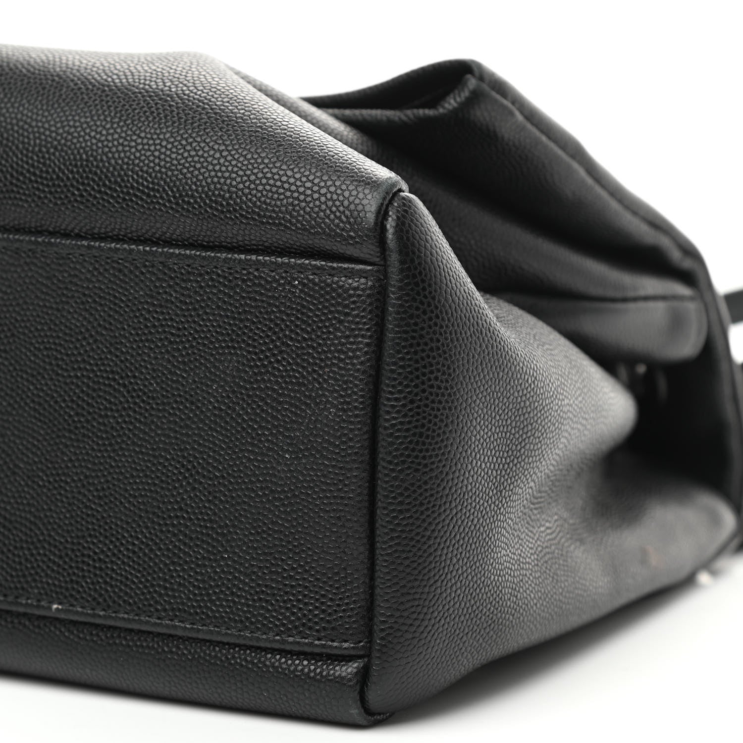 Saint Laurent Grain De Poudre Medium West Hollywood Monogram Fold-Over Black 10 of 11