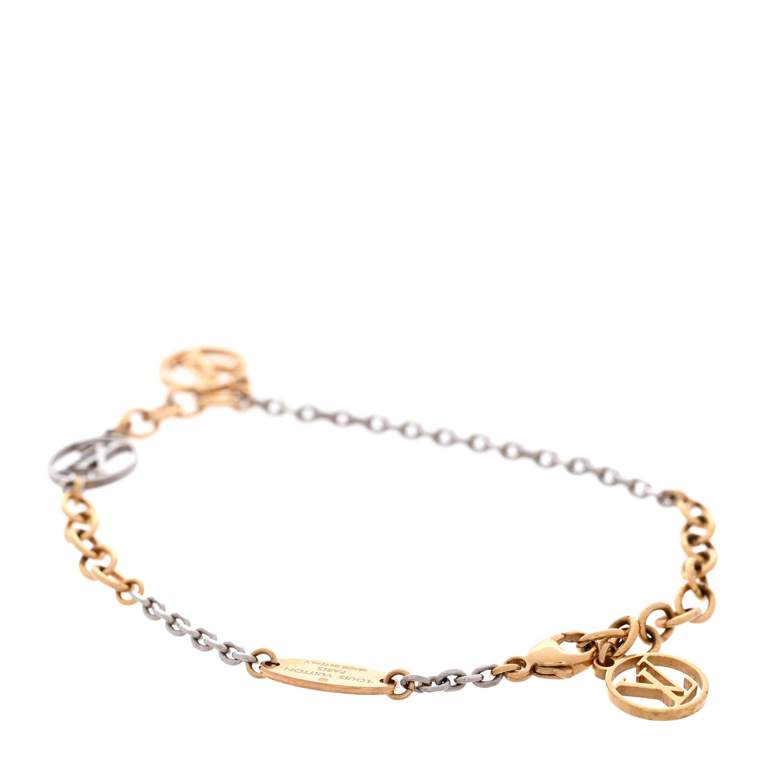 Louis Vuitton Logomania Bracelet Silver Gold 3 of 7