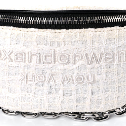 Alexander Wang Patent Tweed Chain Embellished Attica Belt Bag White 10 of 11