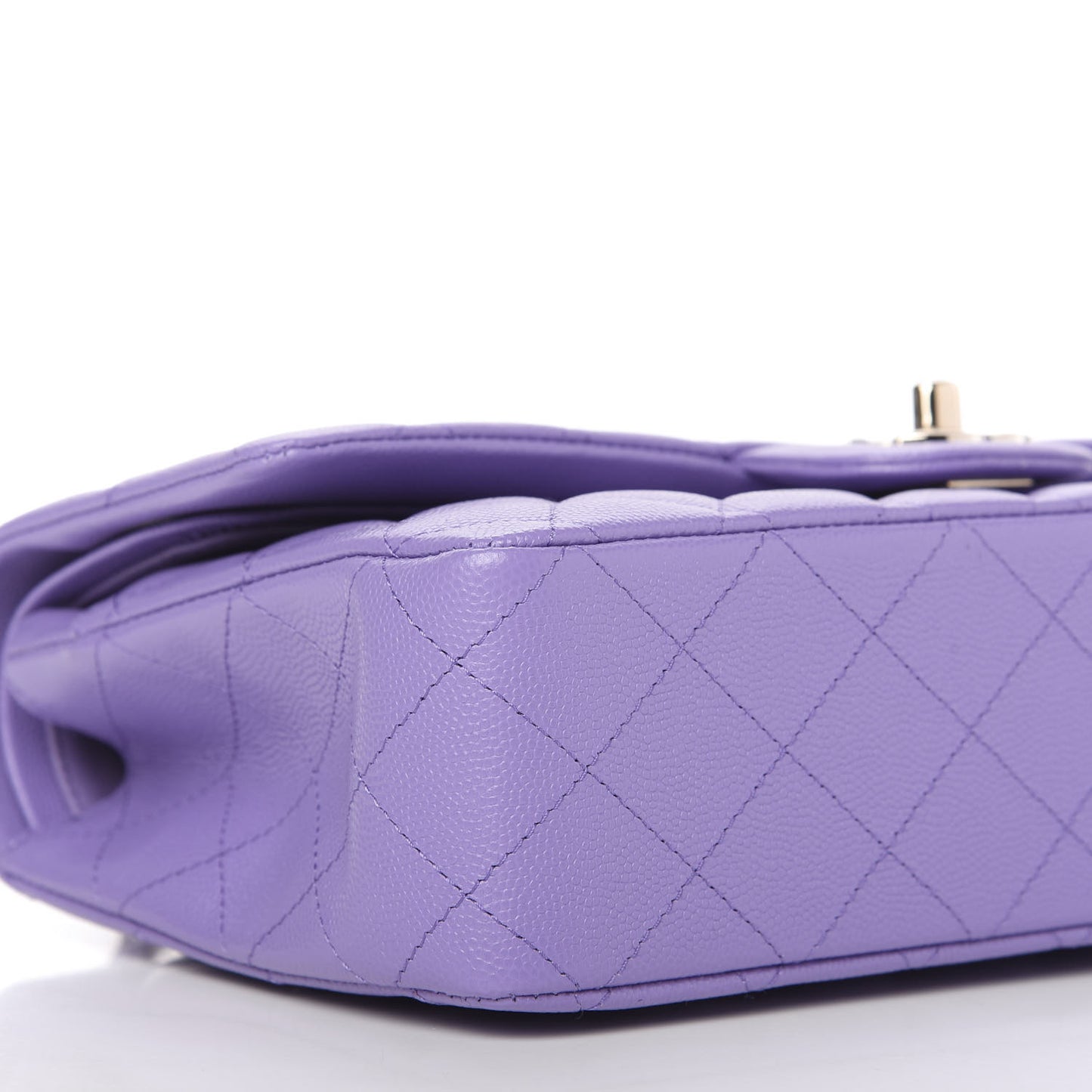 Caviar Quilted Medium Double Flap Purple