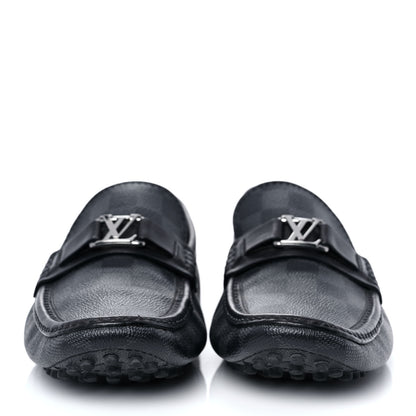Louis Vuitton Mens Damier Graphite Hockenheim Moccasin Loafers 8 Onyx 2 of 8