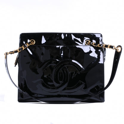 Chanel Patent CC Shoulder Bag Black 1 of 8