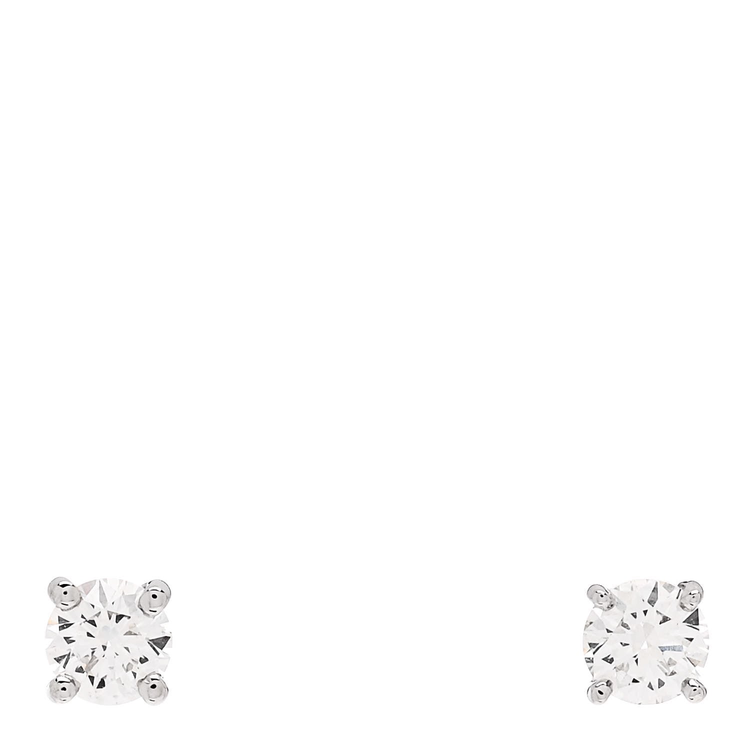 Tiffany Platinum Diamond .27ctw Solitaire Earrings 1 of 5