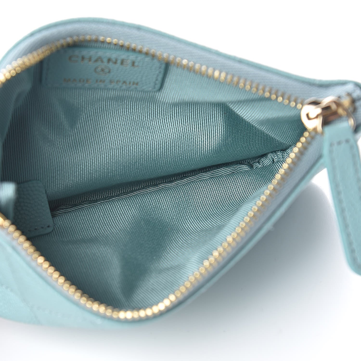 Chanel Caviar Quilted Small Cosmetic Case Light Blue 5 of 8