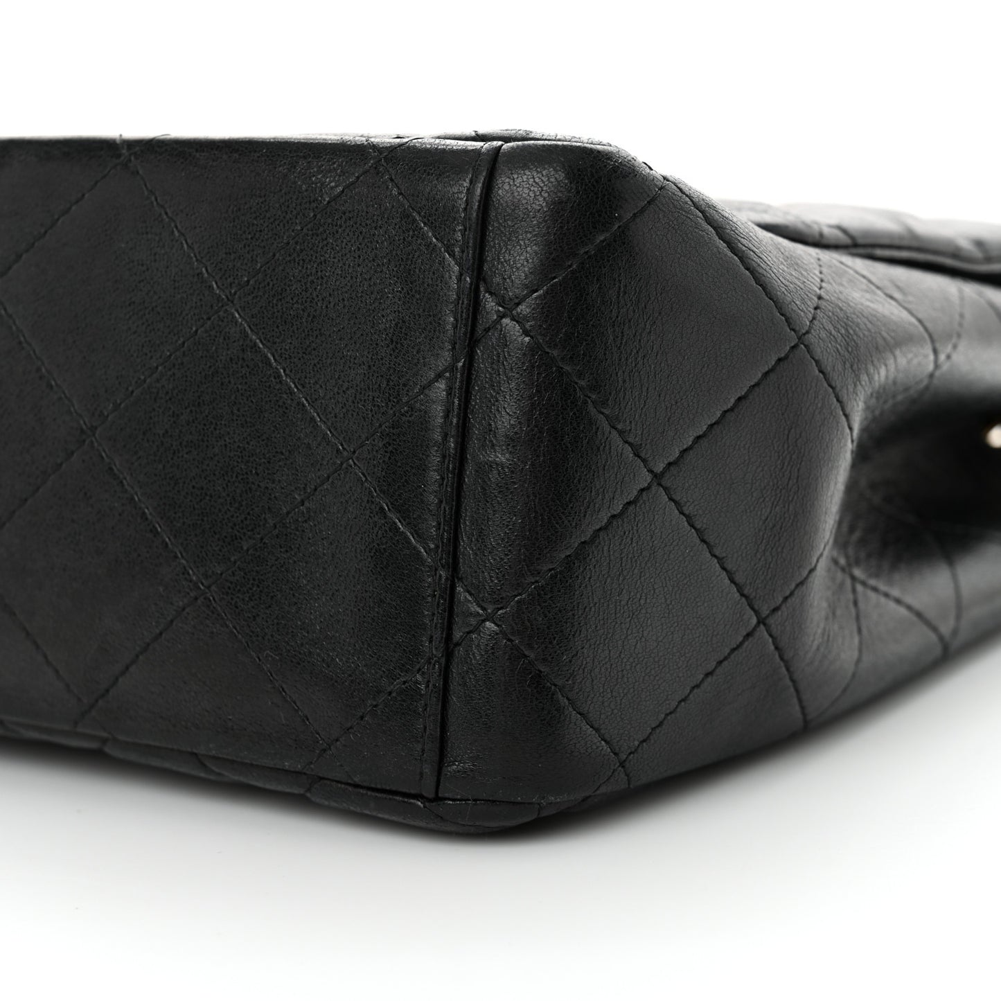 Lambskin Quilted Maxi Single Flap Black