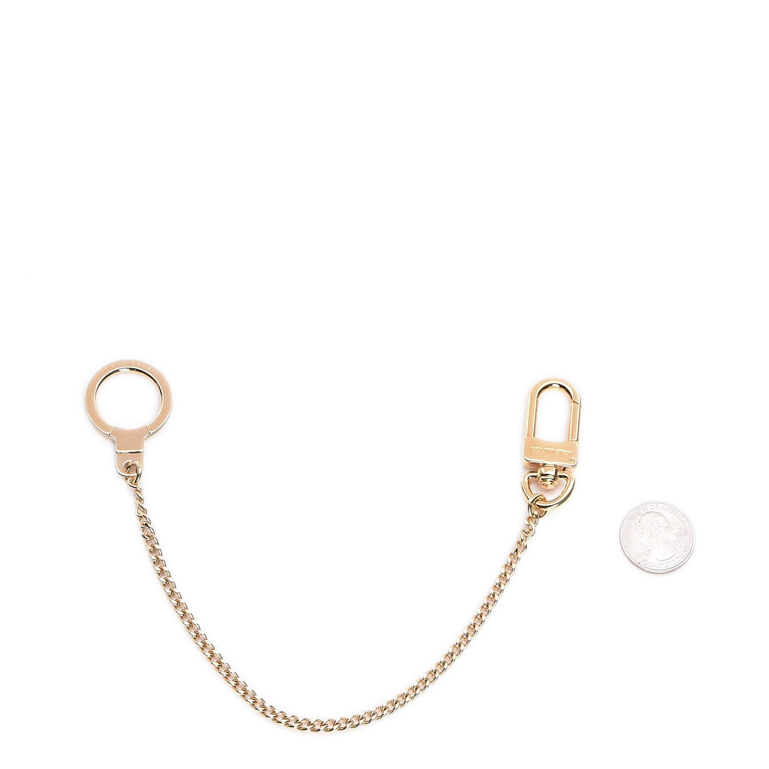 Louis Vuitton Metal Pochette Extender Key Ring Chain Gold 2 of 4