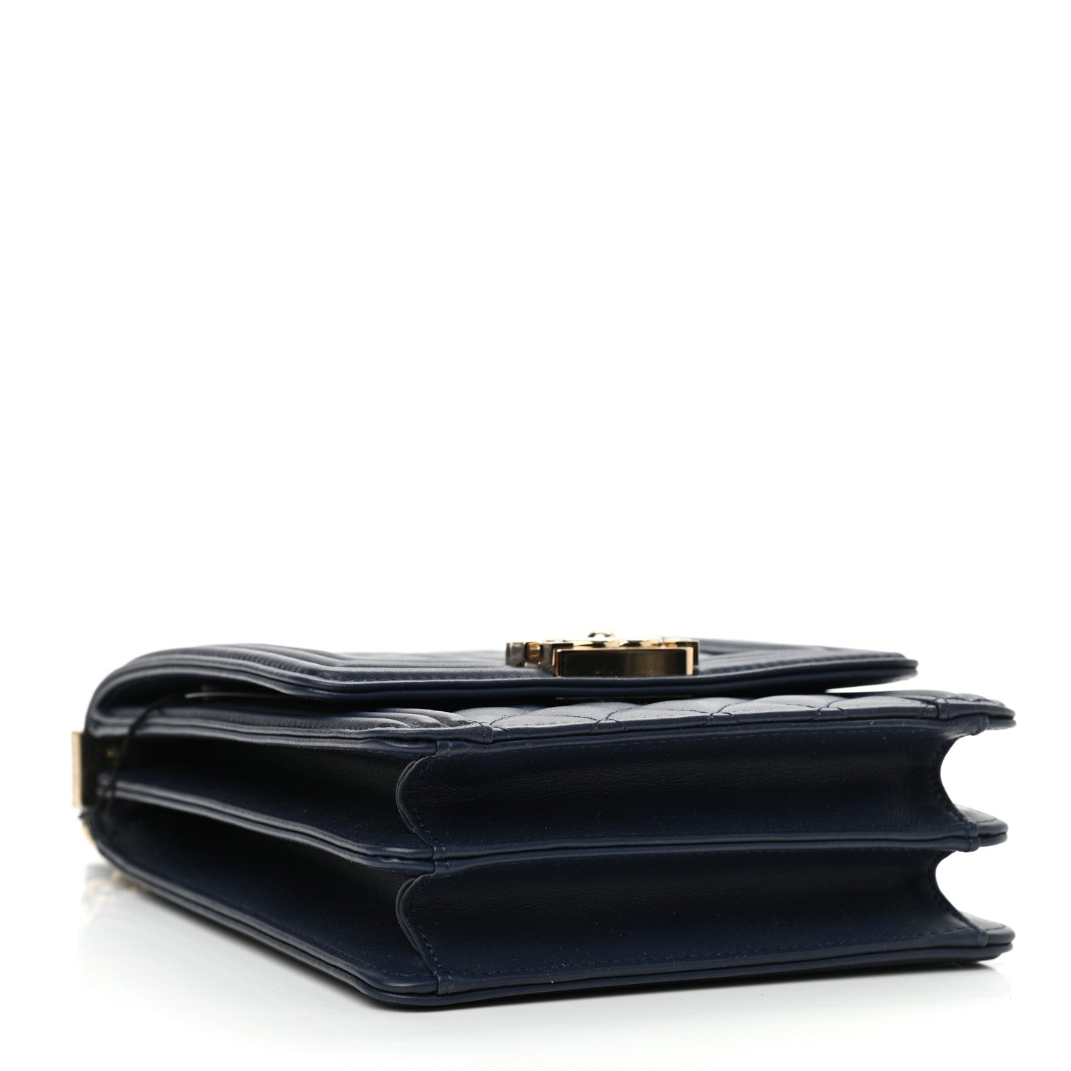 Chanel Calfskin Quilted North South Boy Flap Navy 4 of 10