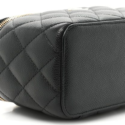 Chanel Caviar Quilted Small Vanity Case With Chain Black 9 of 11