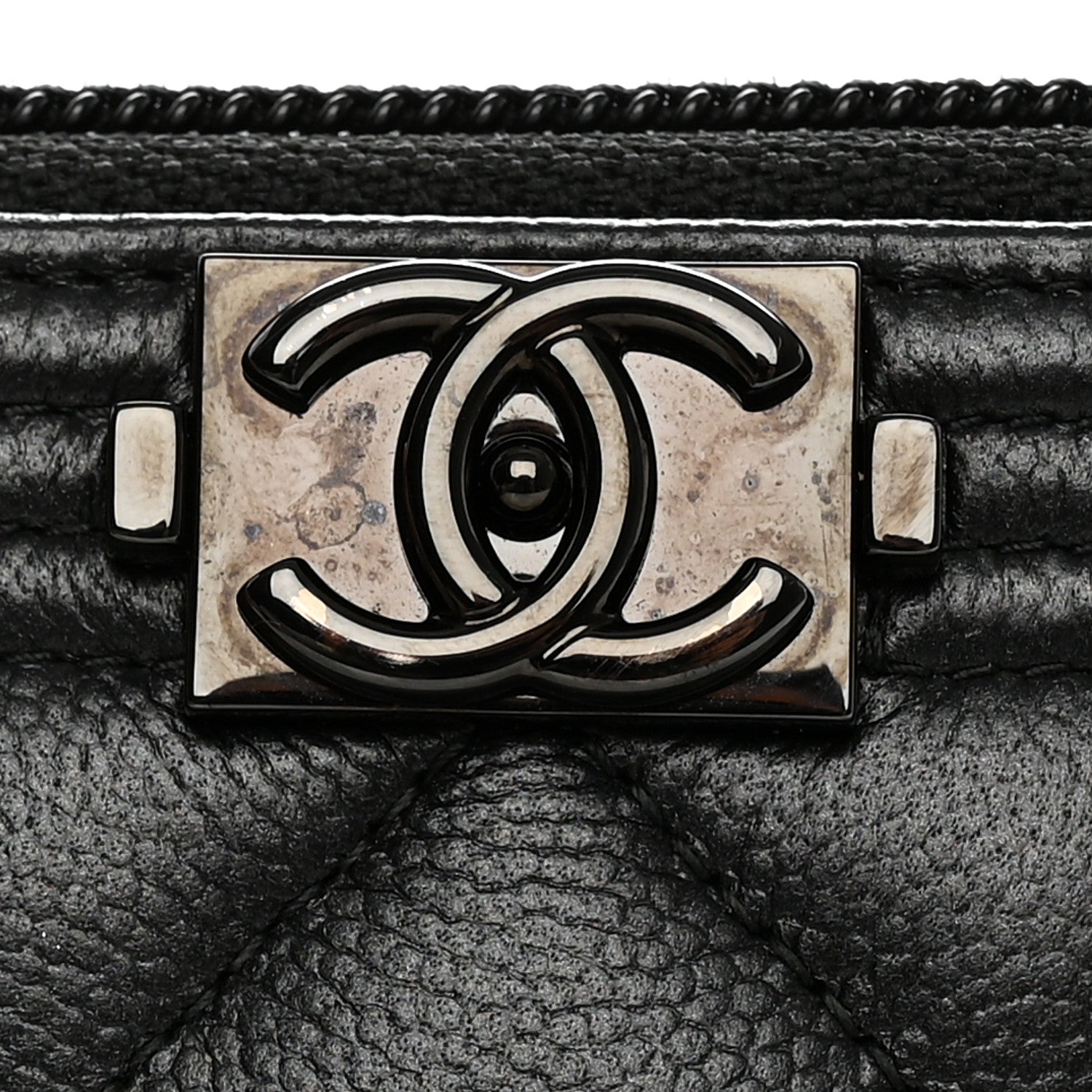 Chanel Caviar Quilted Small Boy Zip Around Wallet So Black 10 of 14