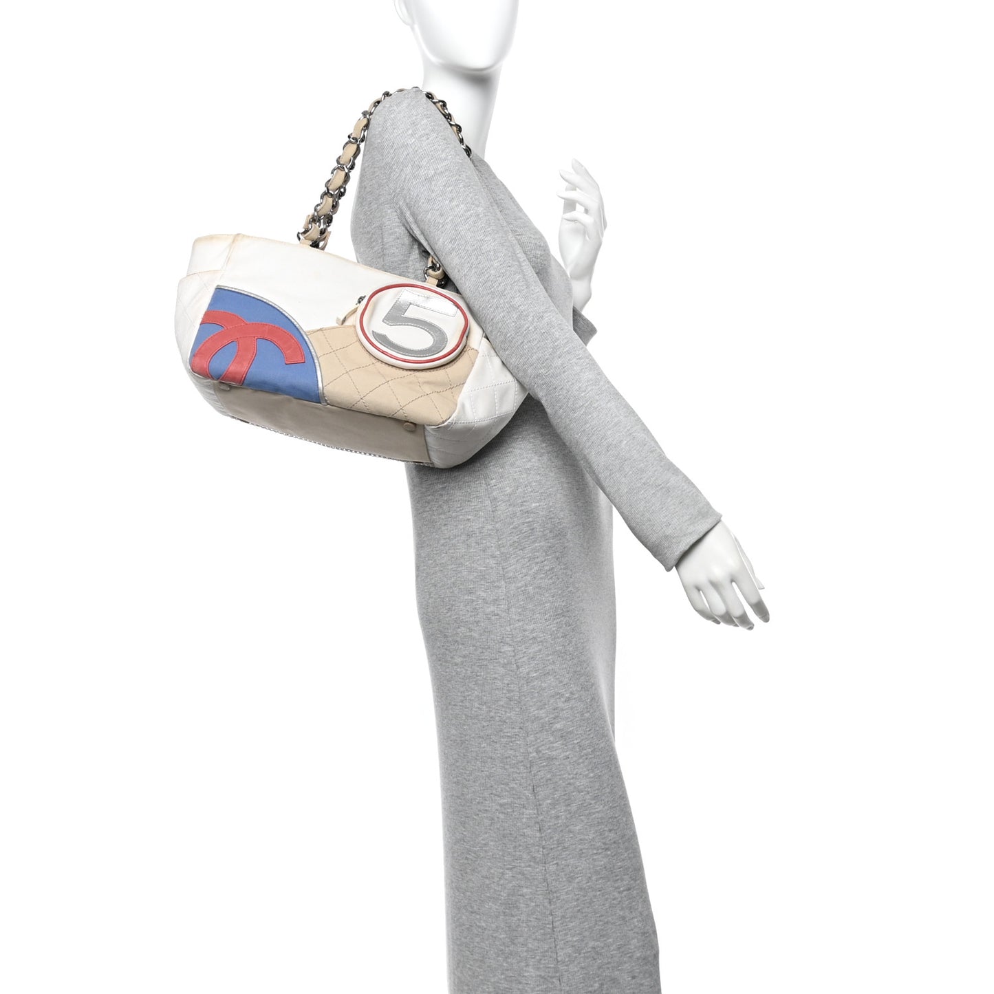 Canvas Quilted N°5 Shopping Tote Beige