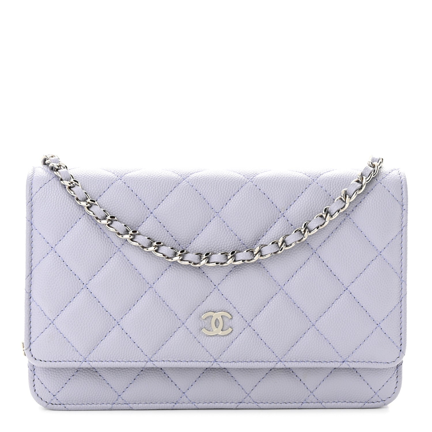 Chanel Caviar Quilted Wallet on Chain WOC Light Purple 1 of 12