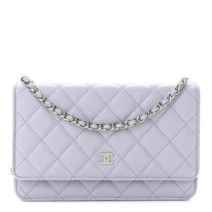 Chanel Caviar Quilted Wallet on Chain WOC Light Purple 1 of 12