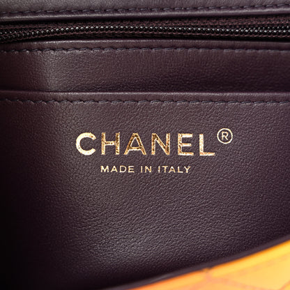 Chanel Shaded Patent Calfskin Quilted Mini Rectangular Flap Red Yellow Dark Purple 6 of 11