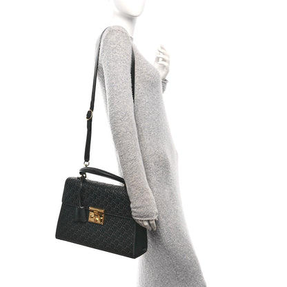 Gucci Guccissima Signature Medium Padlock Top Handle Bag Black 2 of 10