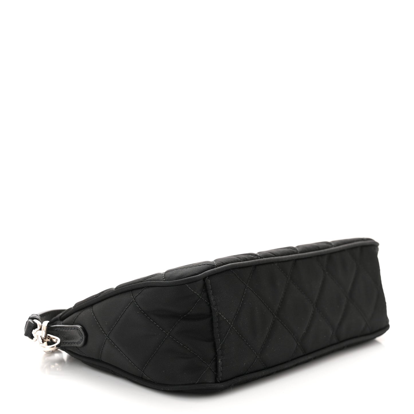 Nylon Tessuto Impuntu Quilted Crossbody Bag Black